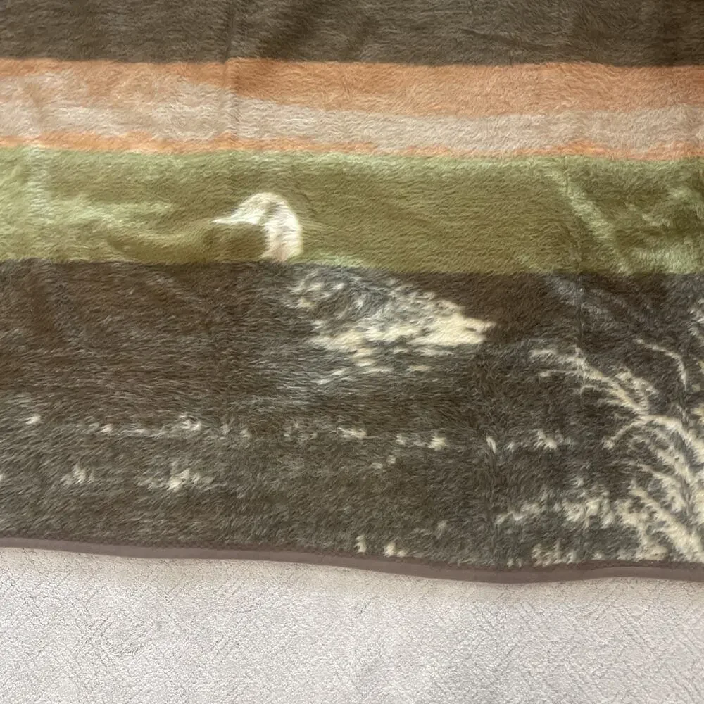 VTG Ibena Flying Geese Blanket Reversible Sunset Cabin TURKEY 79